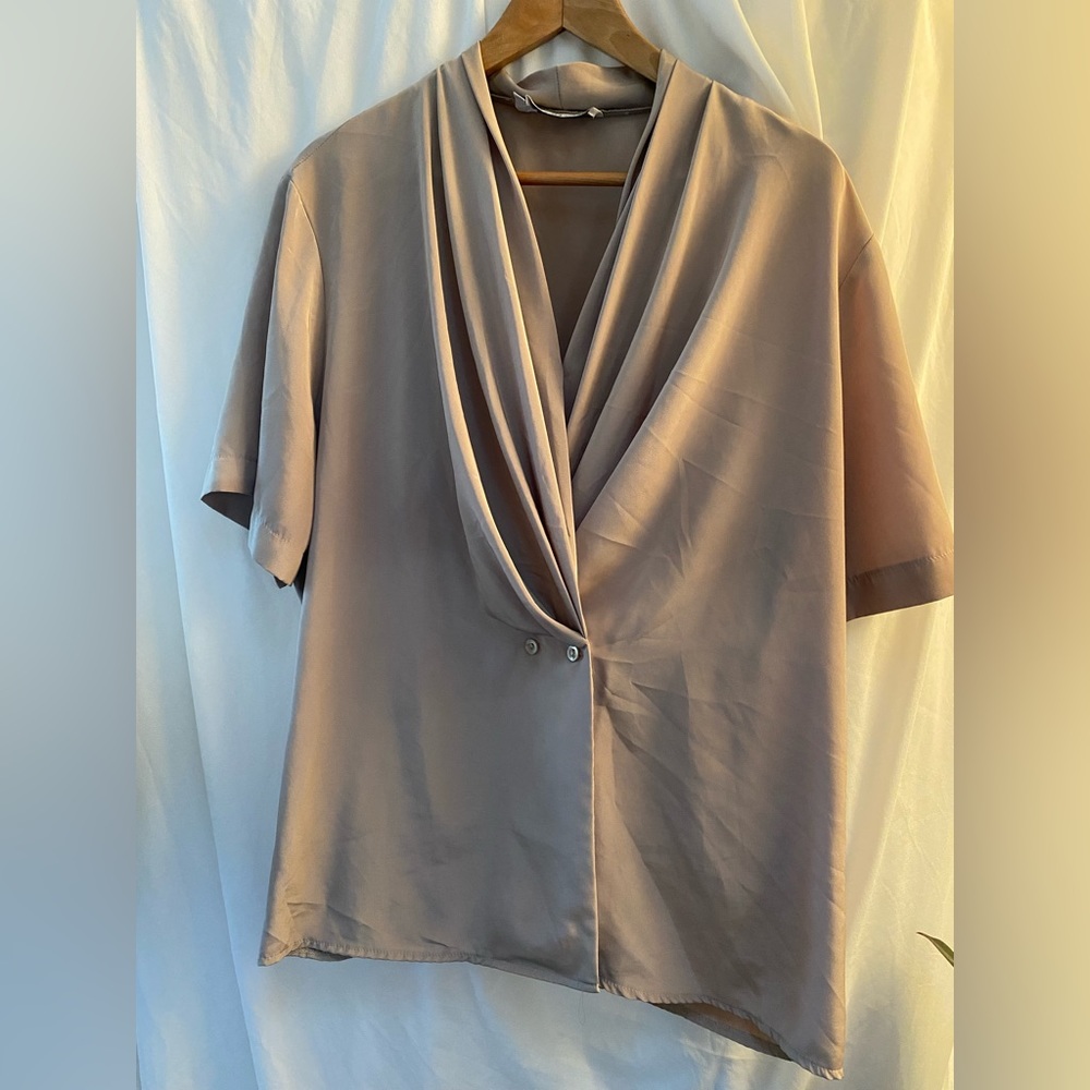 Epic vintage office wear silky shirt